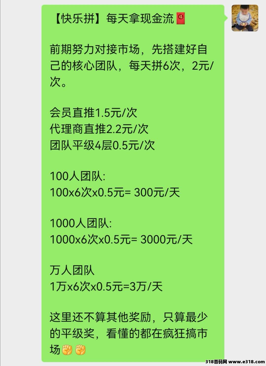 【快乐拼】参团就送省代！分分钟收米，团队收益非常给力！
