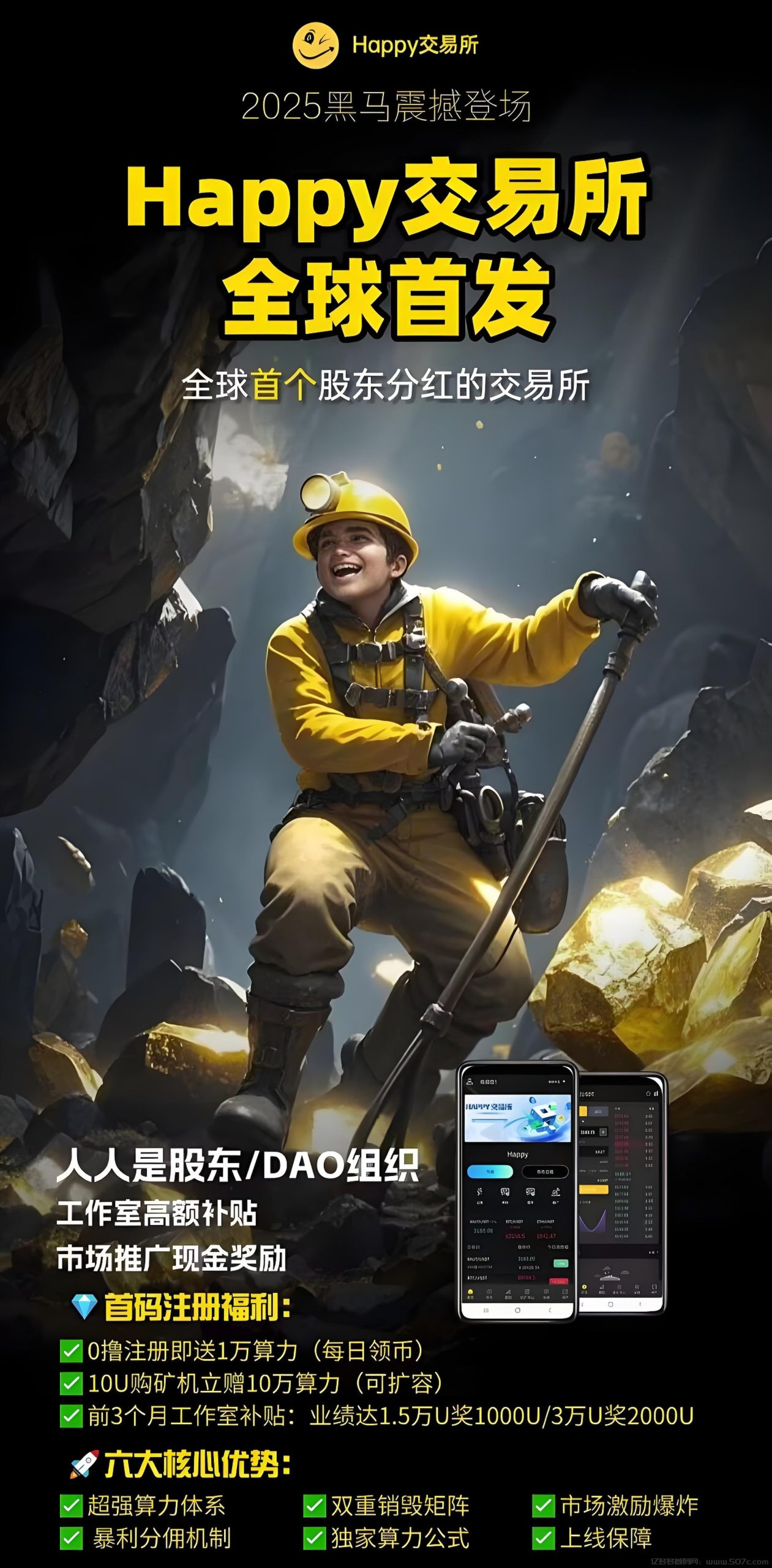 错过CEEX，别在错过Happy挖矿，99年矿机+股权分荭+1万算力